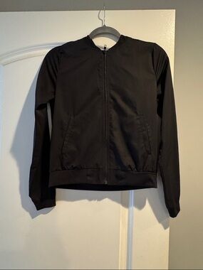 Jessica Simpson Black Zip-Front Bomber Jacket